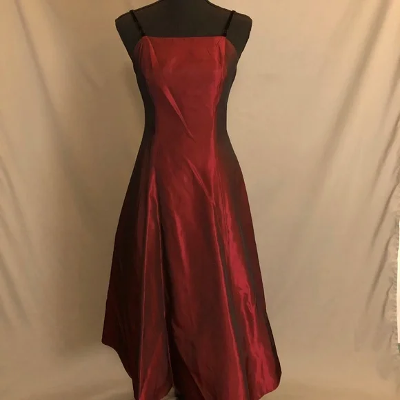 DeLaru | Dresses | Delaru Maroon Shinyreflective Fit And Flare Dress |  Poshmark